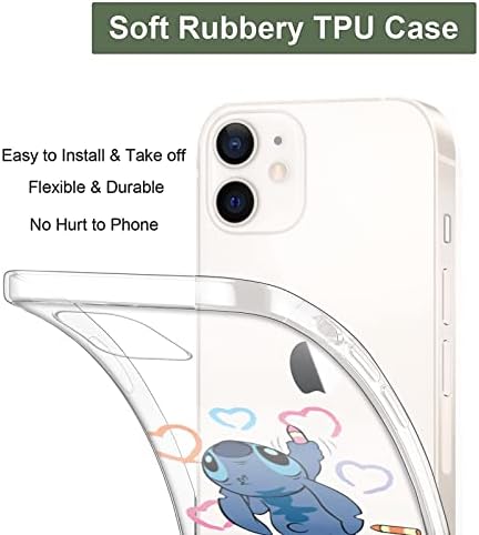 [2 חבילה] מקרה חמוד המיועד לאייפון 12/iPhone 12 Pro Case, Cartoon Kawaii אסתטי מגניב מארזי טלפון ריאלי